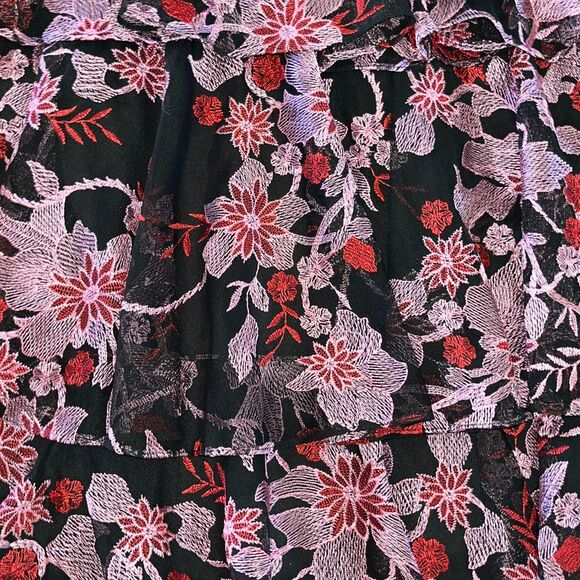 NWT Aidan Mattox Embroidered Ruffle Halter Short Dress Women's 10 Multicolor - Picture 10 of 10